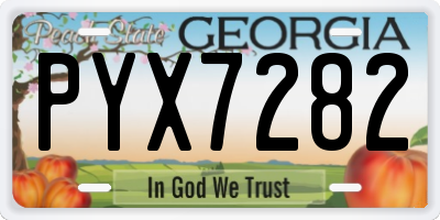 GA license plate PYX7282
