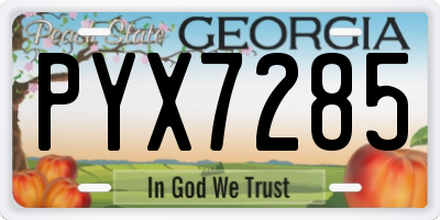 GA license plate PYX7285