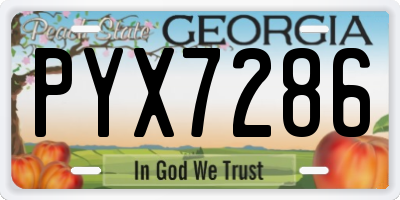 GA license plate PYX7286