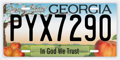 GA license plate PYX7290