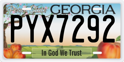 GA license plate PYX7292