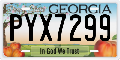 GA license plate PYX7299
