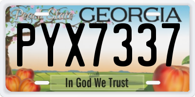 GA license plate PYX7337