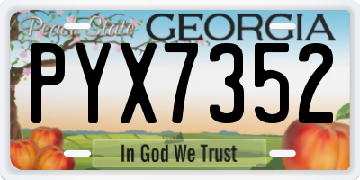 GA license plate PYX7352