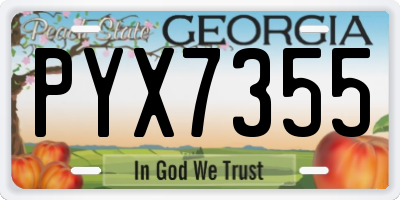 GA license plate PYX7355