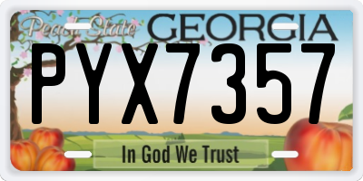 GA license plate PYX7357