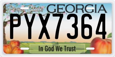 GA license plate PYX7364