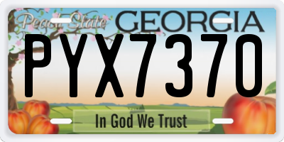 GA license plate PYX7370