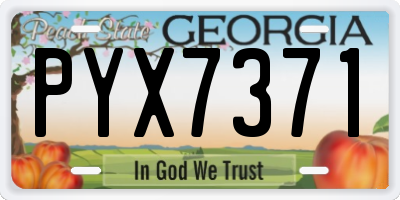 GA license plate PYX7371