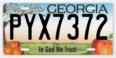 GA license plate PYX7372