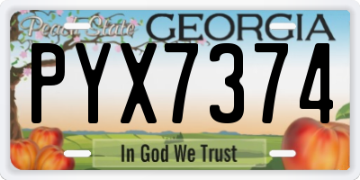GA license plate PYX7374