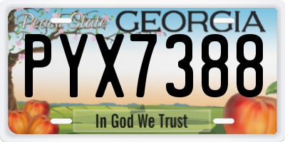 GA license plate PYX7388