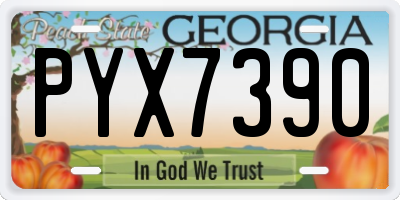 GA license plate PYX7390