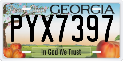 GA license plate PYX7397