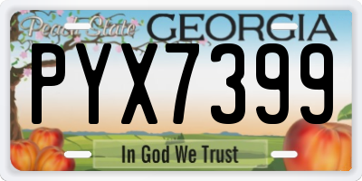 GA license plate PYX7399