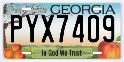 GA license plate PYX7409