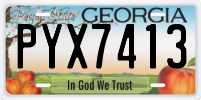 GA license plate PYX7413