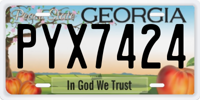 GA license plate PYX7424