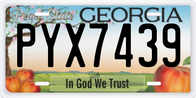 GA license plate PYX7439