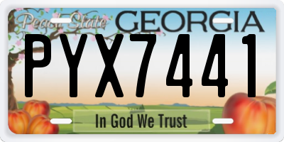 GA license plate PYX7441