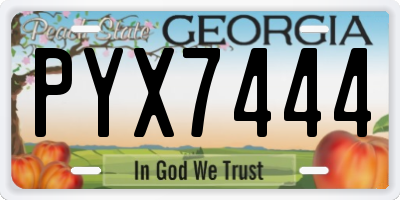 GA license plate PYX7444