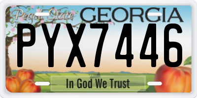 GA license plate PYX7446