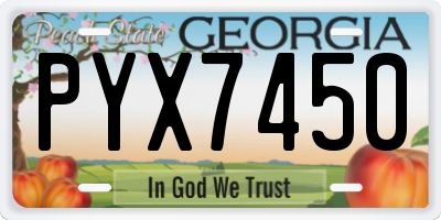 GA license plate PYX7450