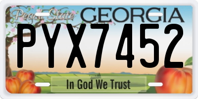 GA license plate PYX7452