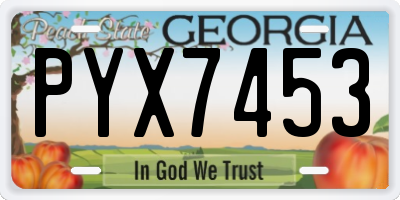 GA license plate PYX7453