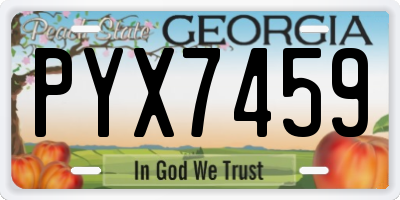 GA license plate PYX7459