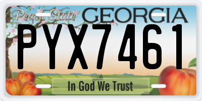 GA license plate PYX7461