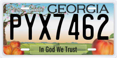 GA license plate PYX7462