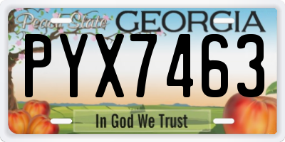 GA license plate PYX7463