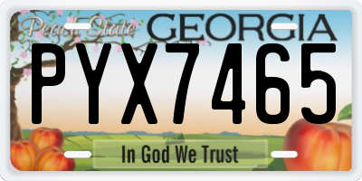 GA license plate PYX7465