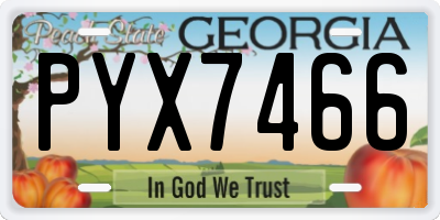 GA license plate PYX7466