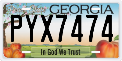 GA license plate PYX7474