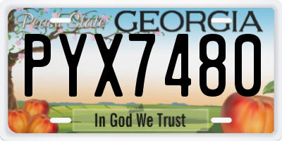 GA license plate PYX7480