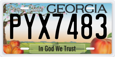 GA license plate PYX7483