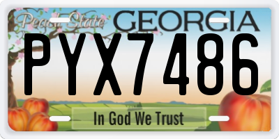 GA license plate PYX7486