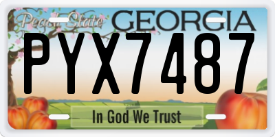 GA license plate PYX7487