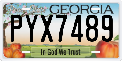 GA license plate PYX7489