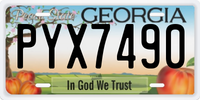 GA license plate PYX7490