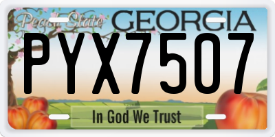 GA license plate PYX7507