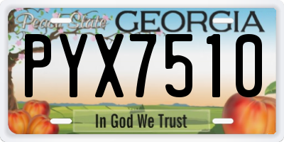 GA license plate PYX7510