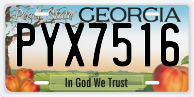 GA license plate PYX7516