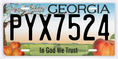 GA license plate PYX7524