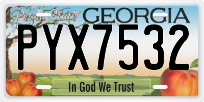 GA license plate PYX7532
