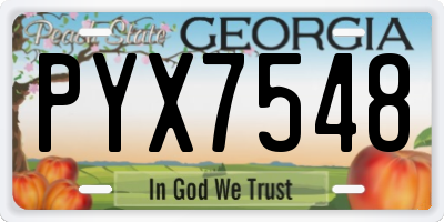 GA license plate PYX7548
