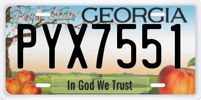 GA license plate PYX7551