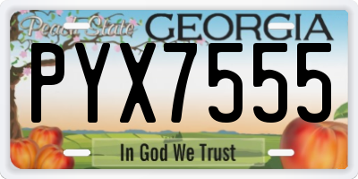 GA license plate PYX7555